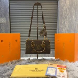 Louis Vuitton Monogram Petite Malle-Inspired Mini Top Handle Bag (with Coin Pouch Strap).