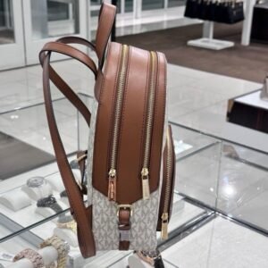 Michael Kors Jaycee Medium Backpack – Signature Logo Everyday Essential (white)