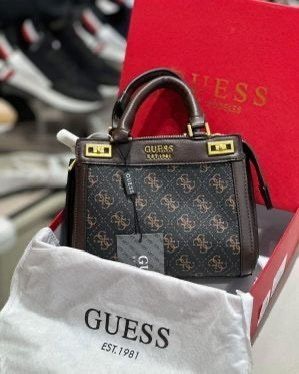 Guess Katey Mini Satchel Bag – Compact Luxury Everyday Carry (brown)