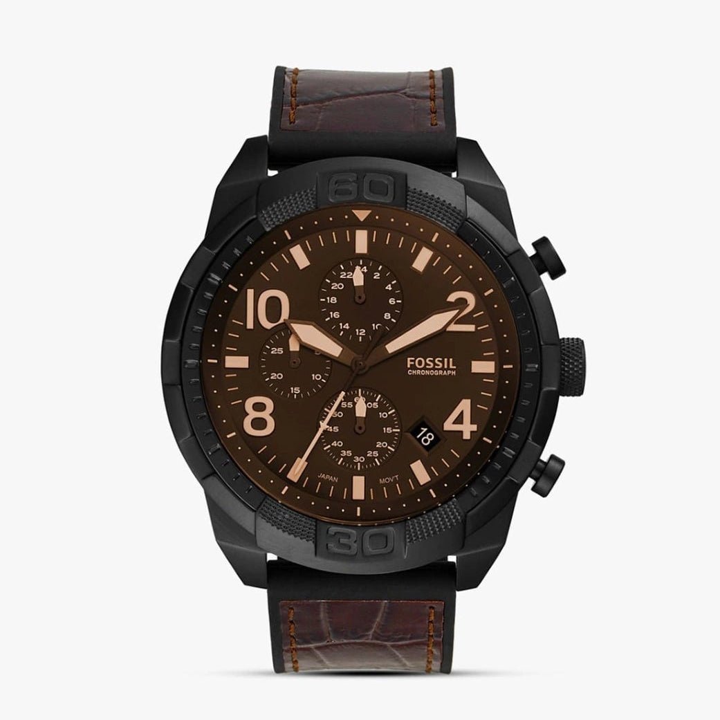 Fossil Bronson Chronograph Luggage Leather (With Og Box)